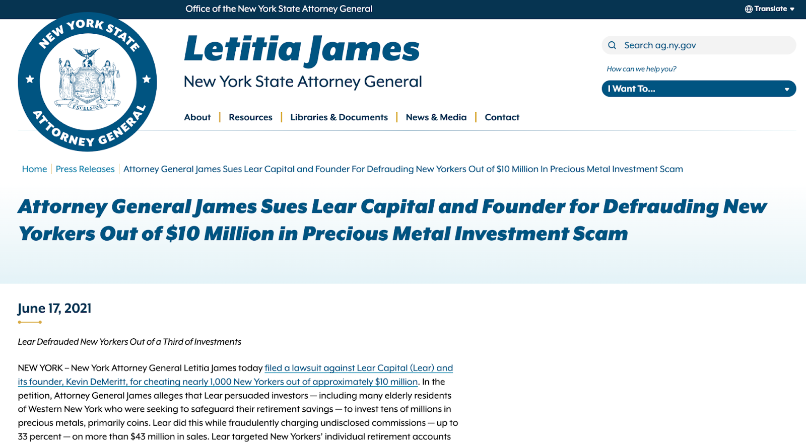 Lear capital lawsuit