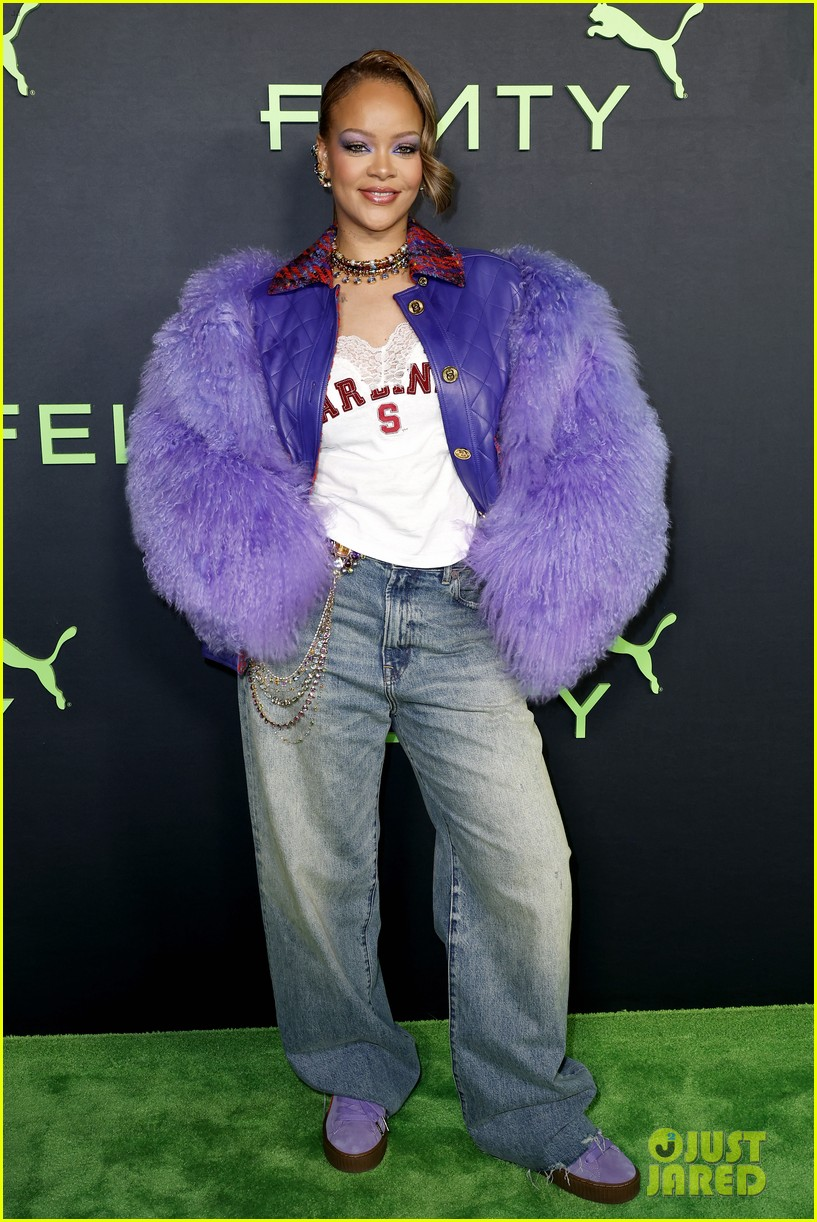Rihanna stylishly dresses in faux fur