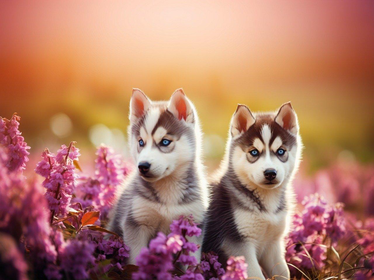 Download Siberian Husky, Puppies, Dogs. Royalty-Free Stock Illustration  Image - Pixabay