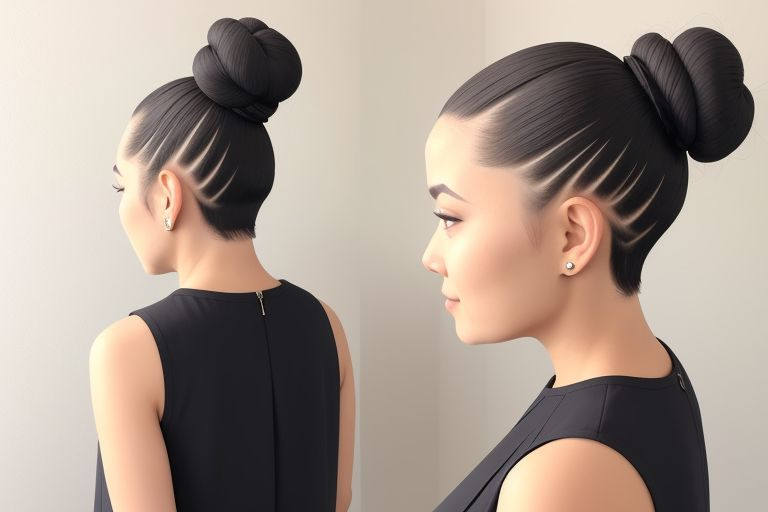 A top knot hairstyle for short hair