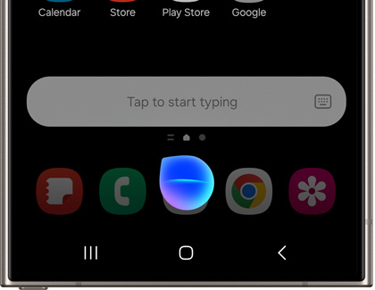 Bixby icon displayed on the bottom of the home screen on a Galaxy S24 Ultra