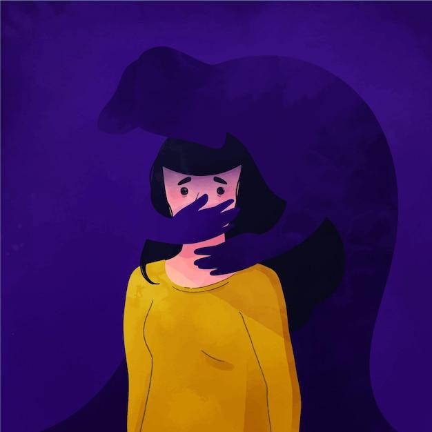 Free vector gender violence concept illustrated