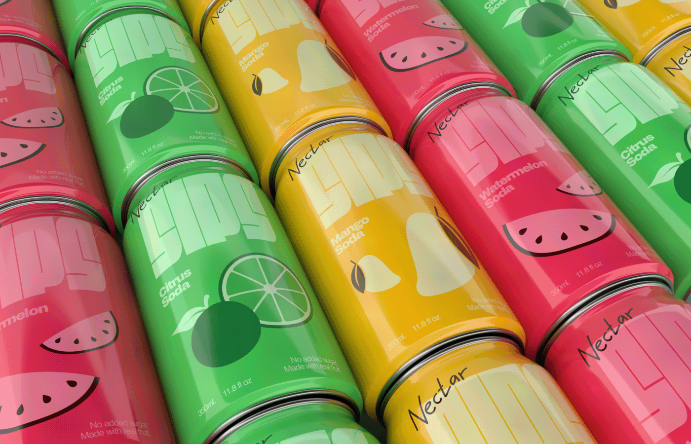 image from the Exploring Bold Flavors with SIPS Soda Packaging Design article on Abduzeedo