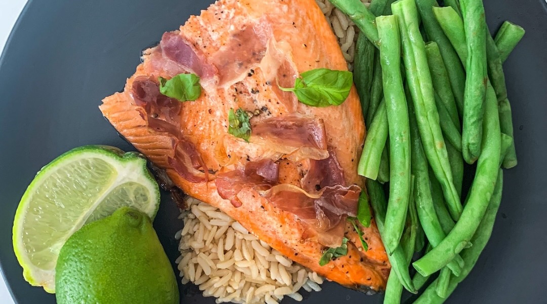 Maple Glazed Salmon with Prosciutto and Lime