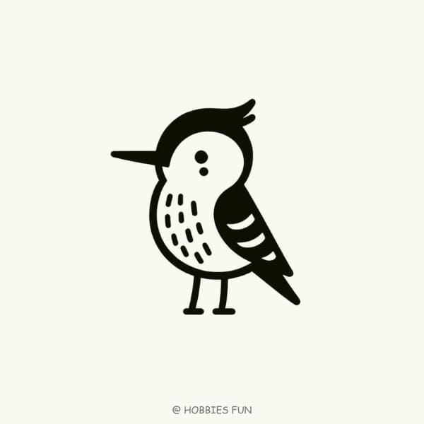 Easy Woodpecker Drawing