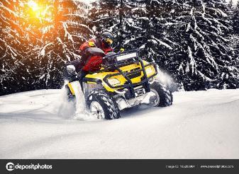 Winter walk on the quad bike in the forest. Stock Photo by  ©6okean.gmail.com 185283964