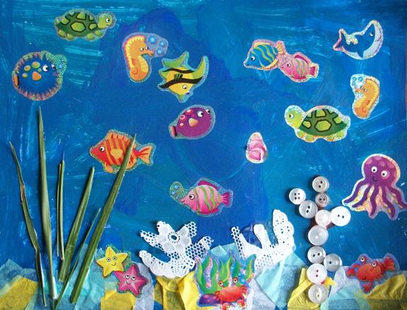 Sea Creature Painting Sponges for Kids Crafts Marine Life Animal Set Pack  of 5 