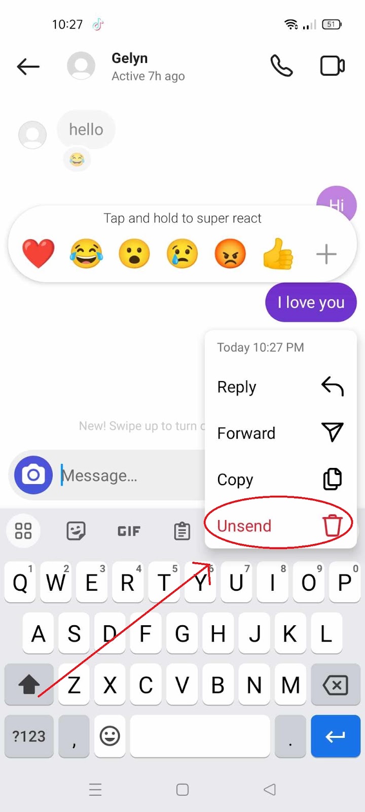 Delete Instagram Chat - Unsend