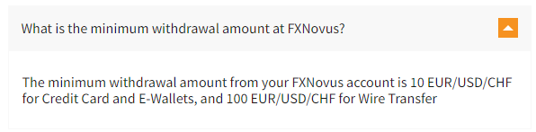 FXNovus 常見問題解答頁面包含所有必要的信息。