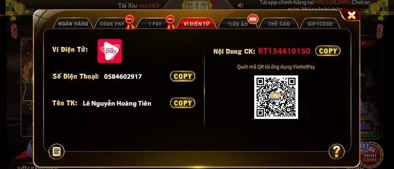 Hướng dẫn tất tần tật các bước nạp tiền Hitclub