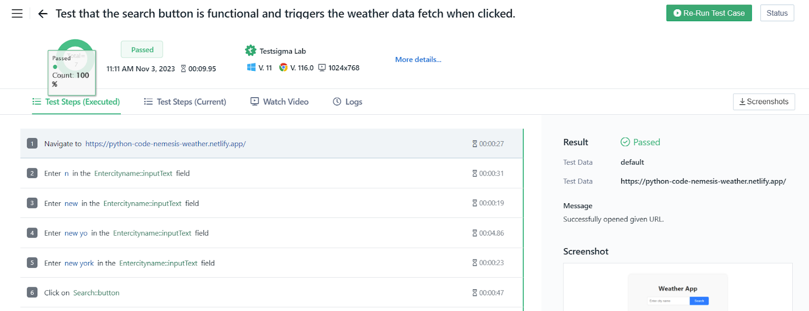 Test on desired browser and device combination