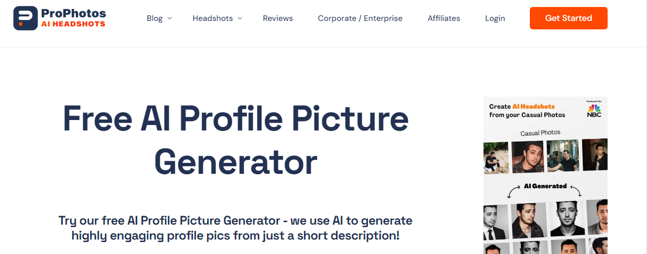 ProPhotos AI Profile Picture Generator