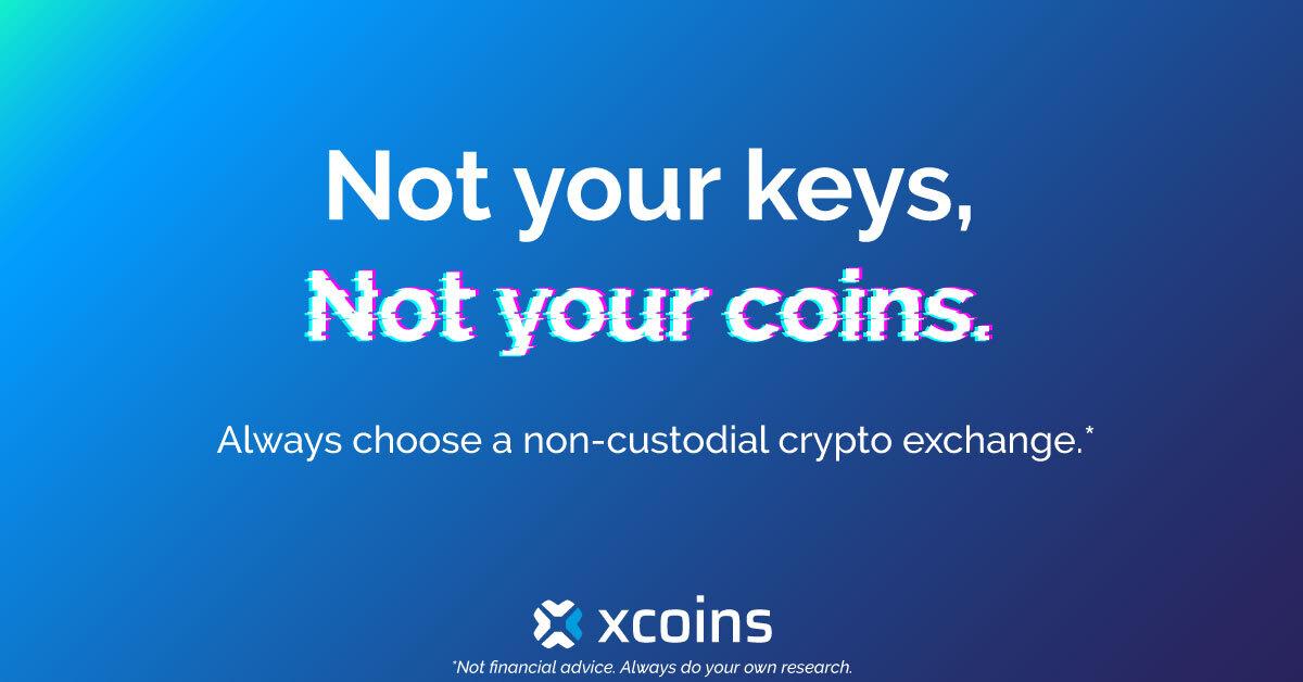 Texto Not your keys not your coins 