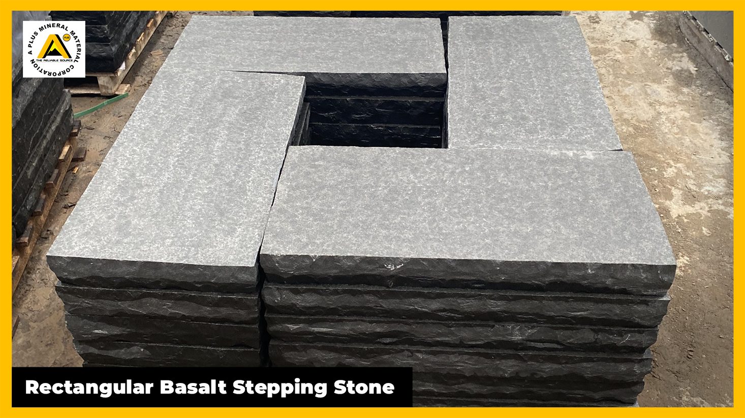 Rectangular Basalt Stepping Stone
