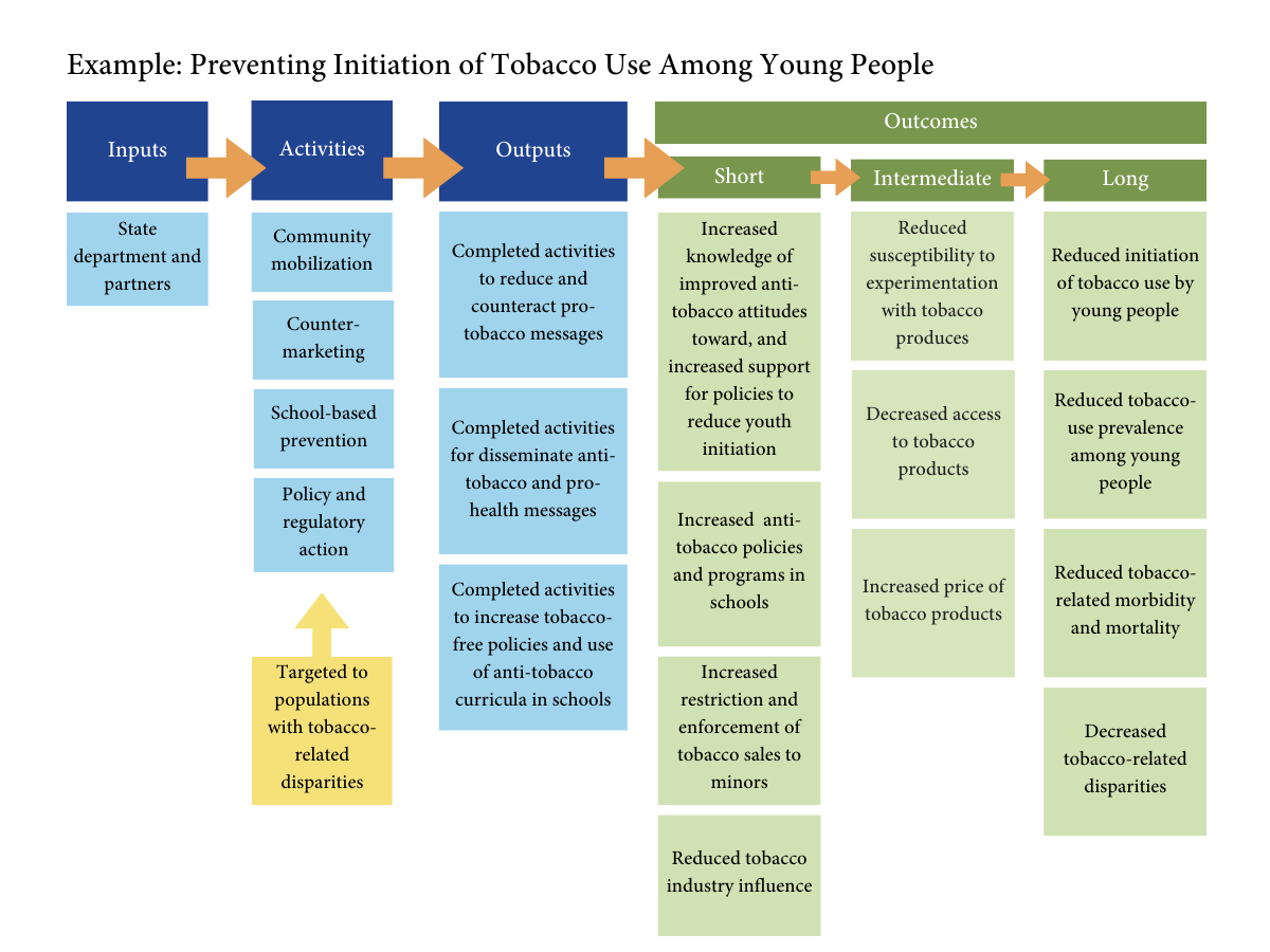 Example: Preventing Initiation of Tobacco Use Among Young People. For a more in-depth description, see the appendix.