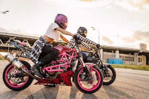 Free Bikers Riding Big Bikes Stock Photo
