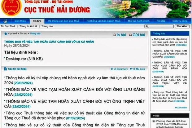 Cục thuế Hải Dương đề nghị tạm hoãn xuất cảnh 28 giám đốc doanh nghiệp nợ thuế