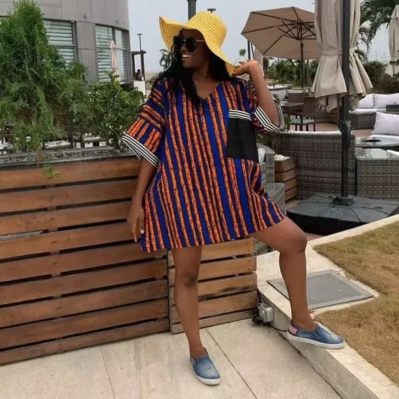 Lady shows off her beach look with this bubu gown