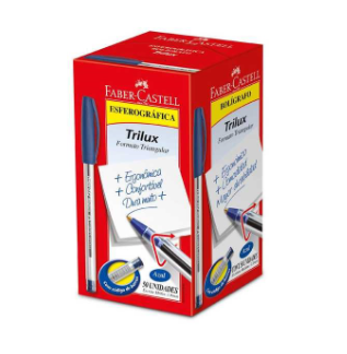 Caneta Esferográfica Trilux Azul Faber Castell