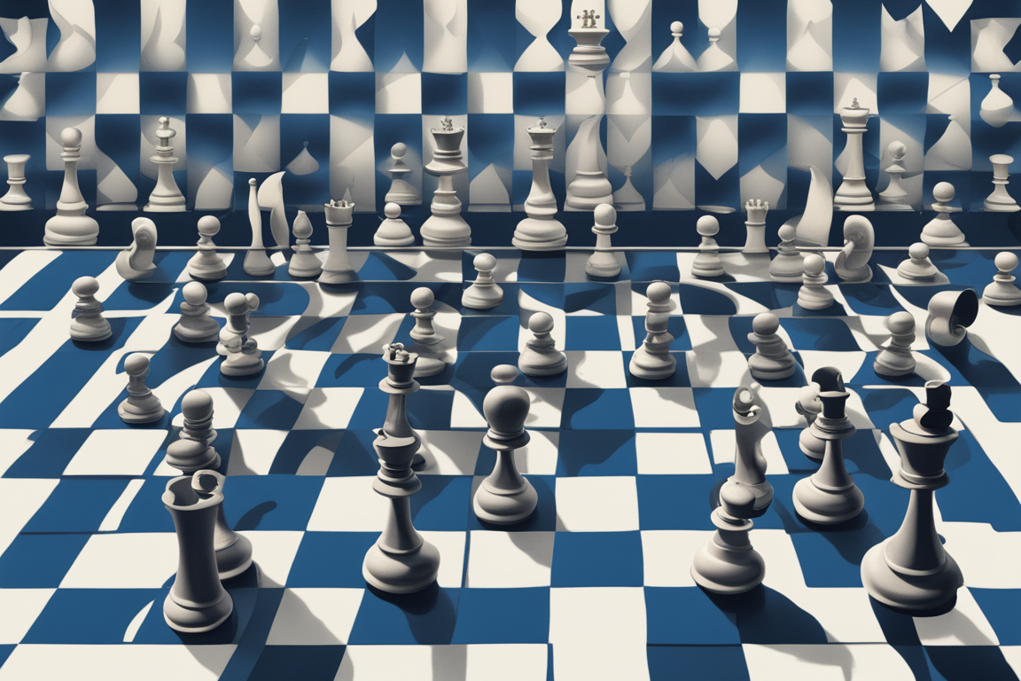 Chessboard with Deep Blue's algorithmic moves