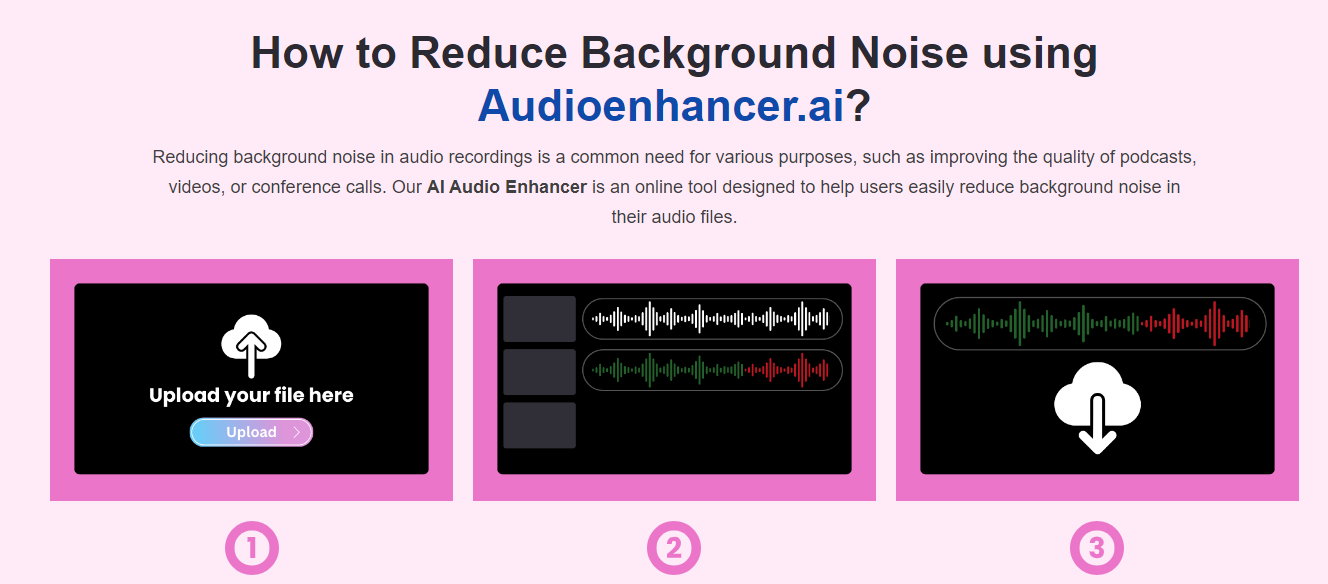 Reduce Background Noise using Audioenhancer.ai