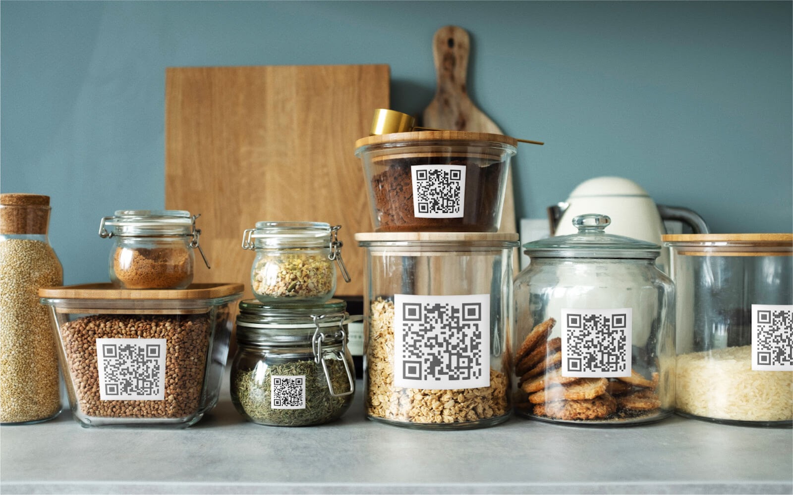 QR Codes as labels on jars for reordering