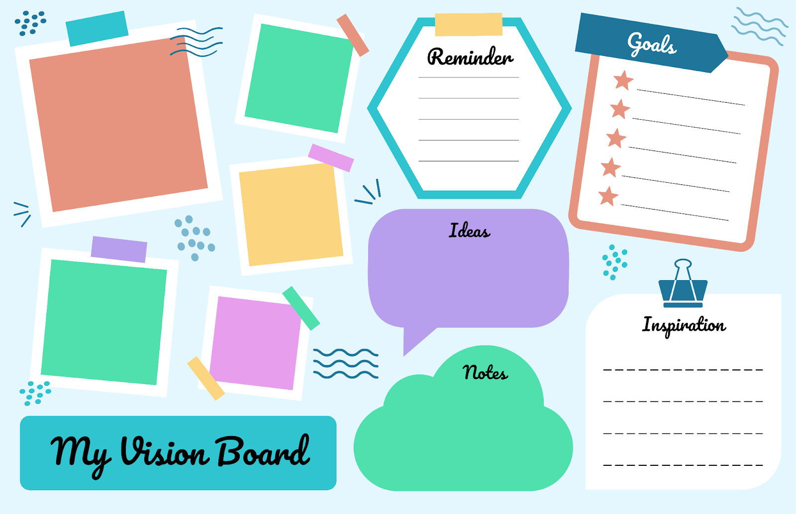Blank Colorful Goals Vision Board