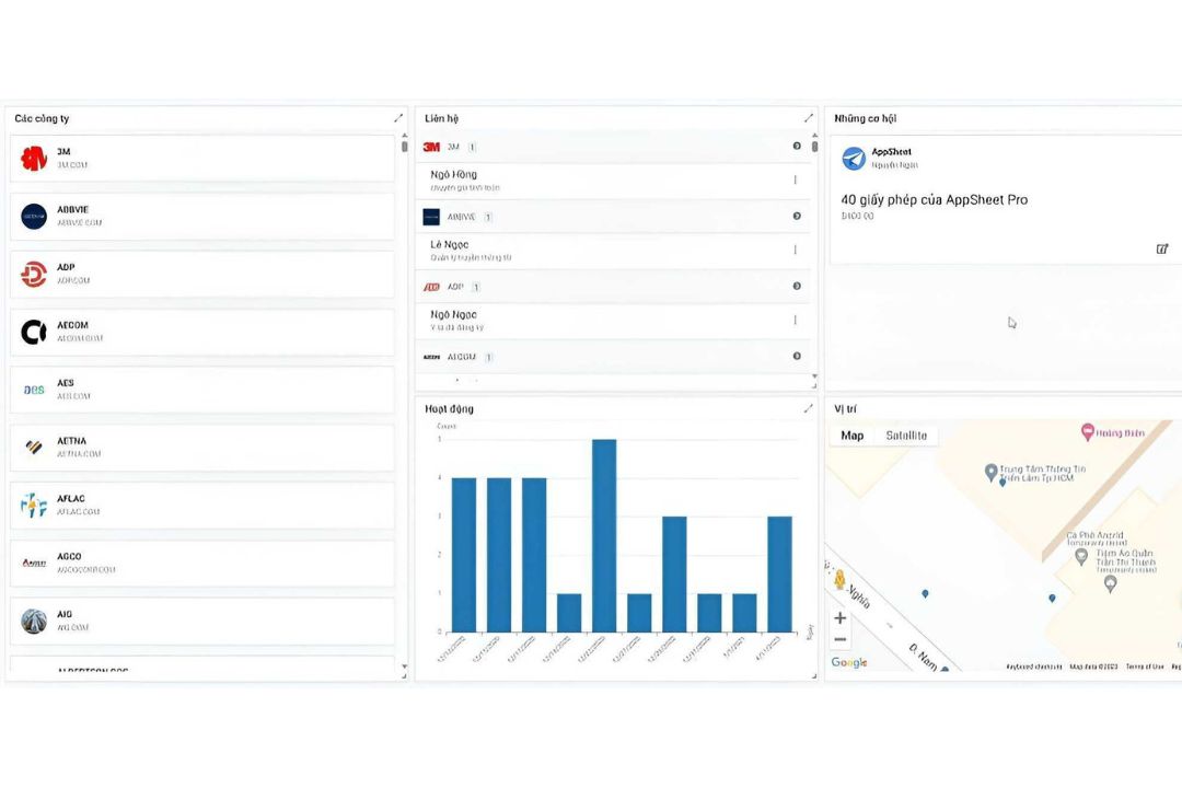 Quản lý thông tin khách hàng (CRM) trên AppSheet