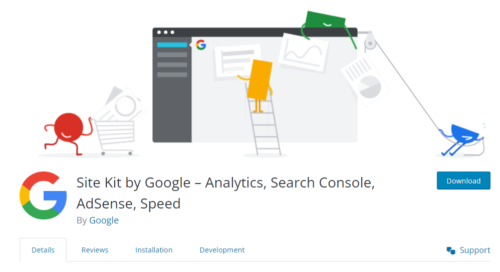 Google Site Kit Analytics, Search Console, AdSense, Speed