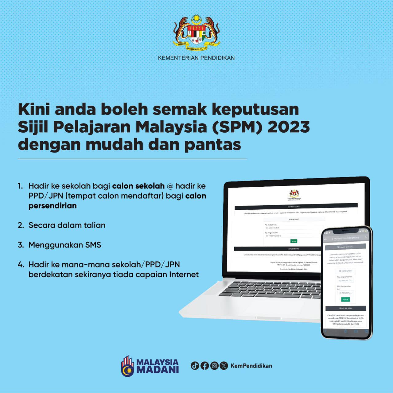 Steps to Check Your 2023 SPM Results Online Or Via SMS