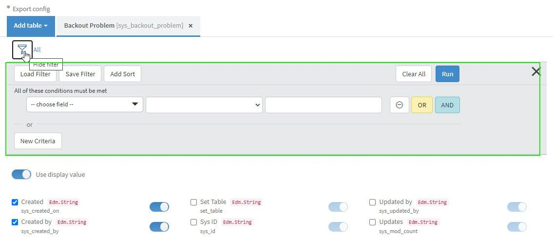 Filter Data Source in ServiceNow