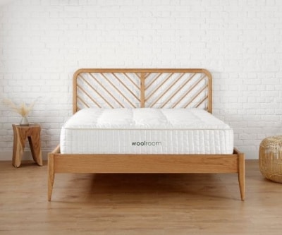 The Wool Room's natural wooden bed frame