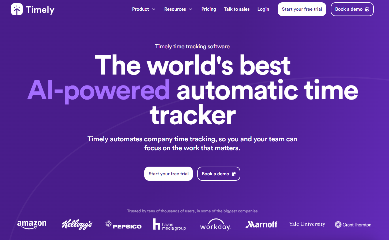 Timely: The world's best AI-powered automatic time tracker