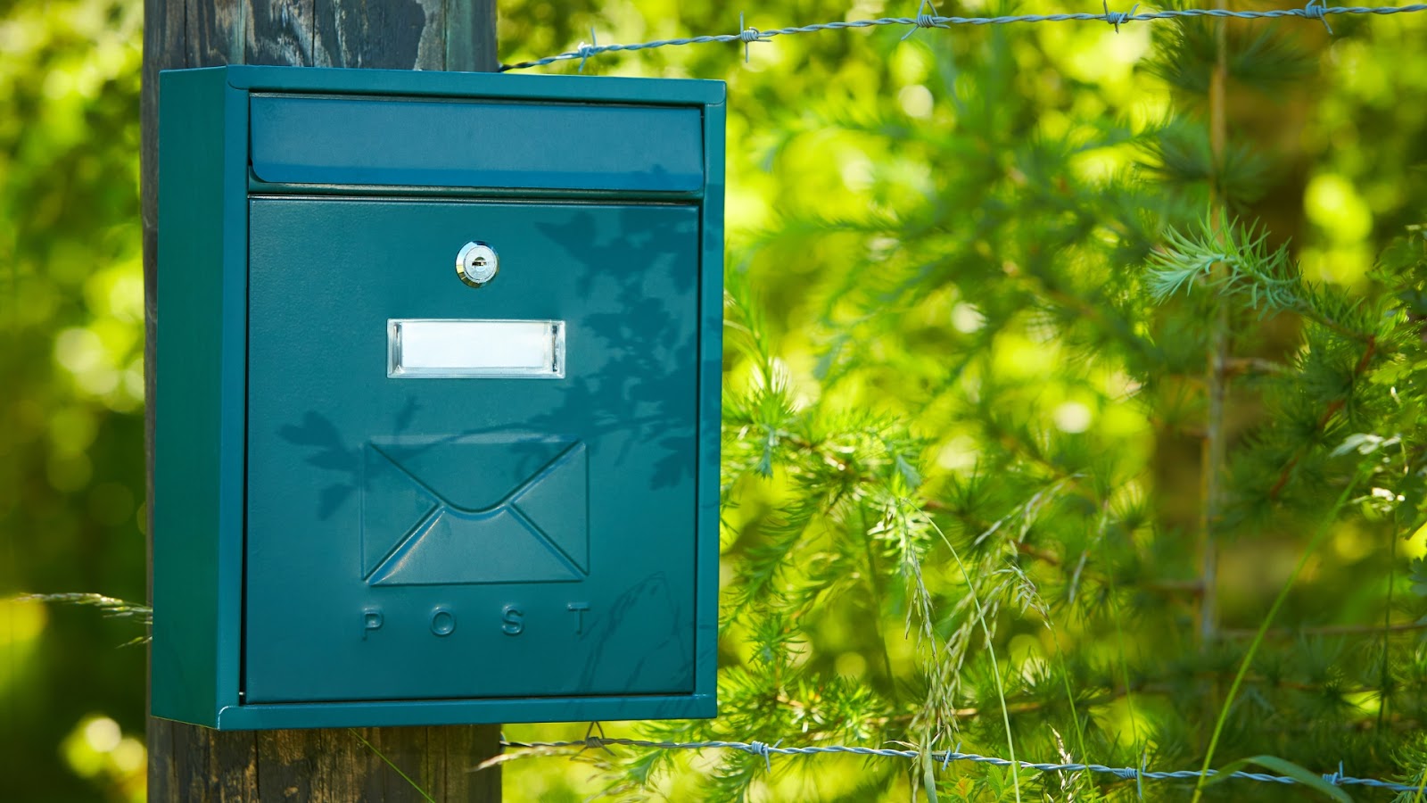 A mailbox with a mailbox lock