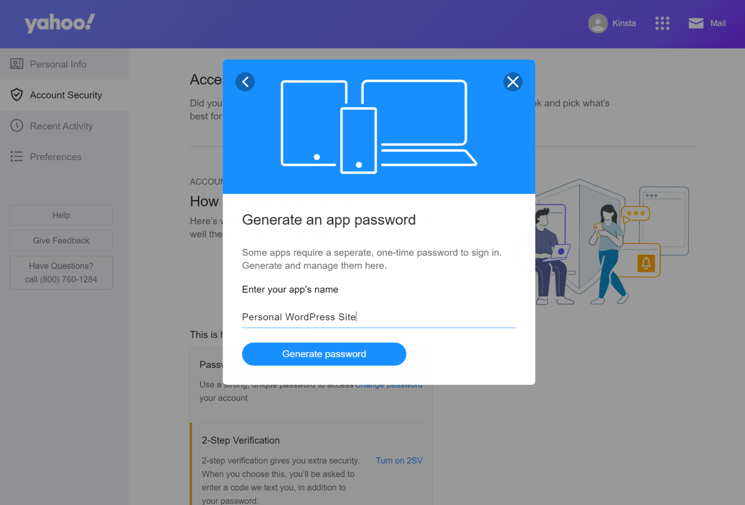 To Create App-Specific Password in Yahoo: Generate App Password