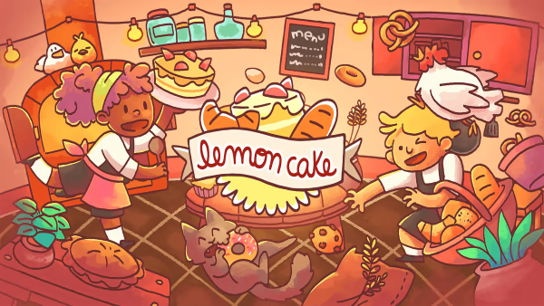 A cute cover photo of Lemon Cake, perfect holiday cozy gaming.