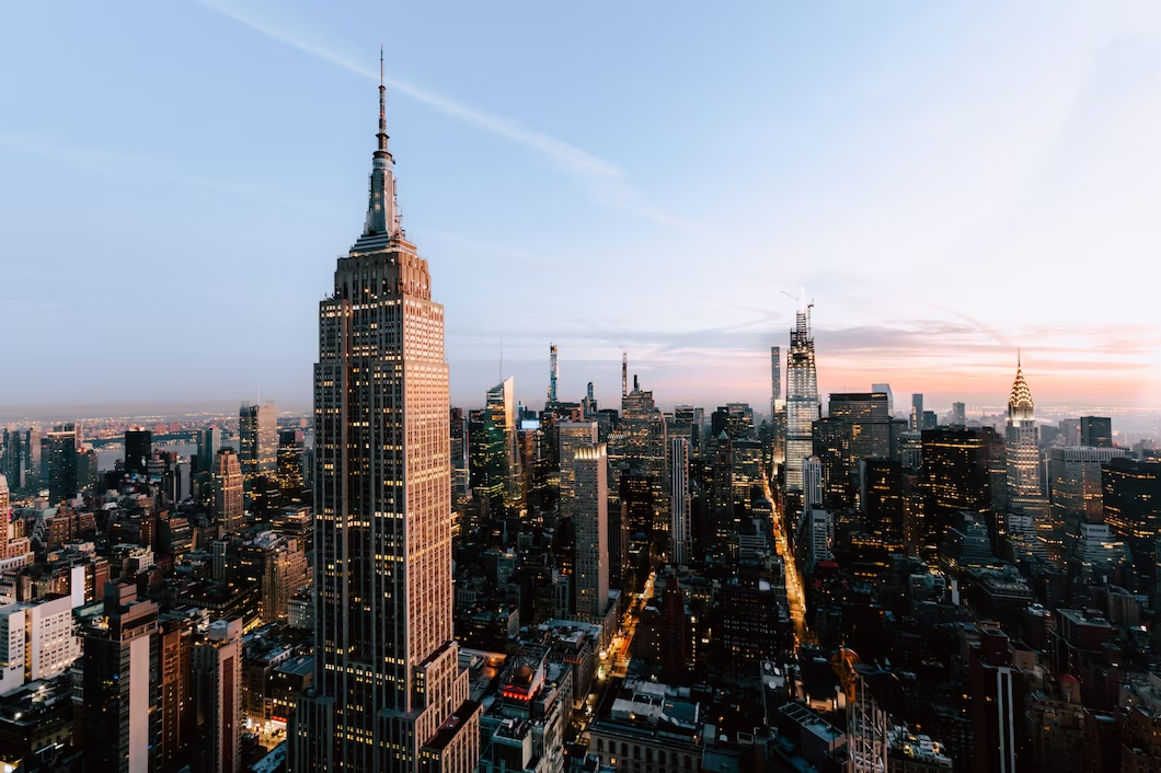 View of the Empire State Building in NYC.