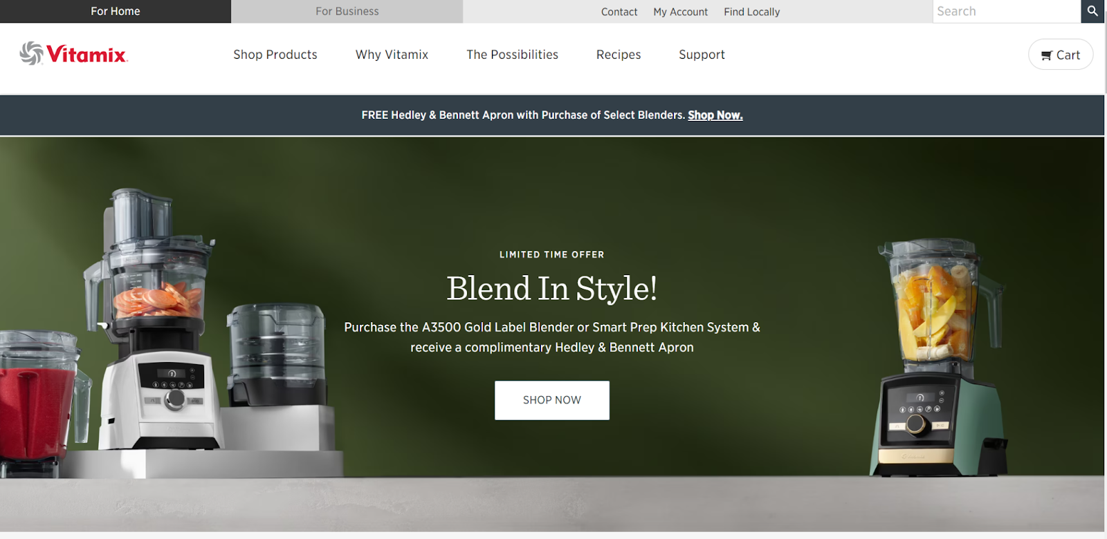 Vitamix website home page