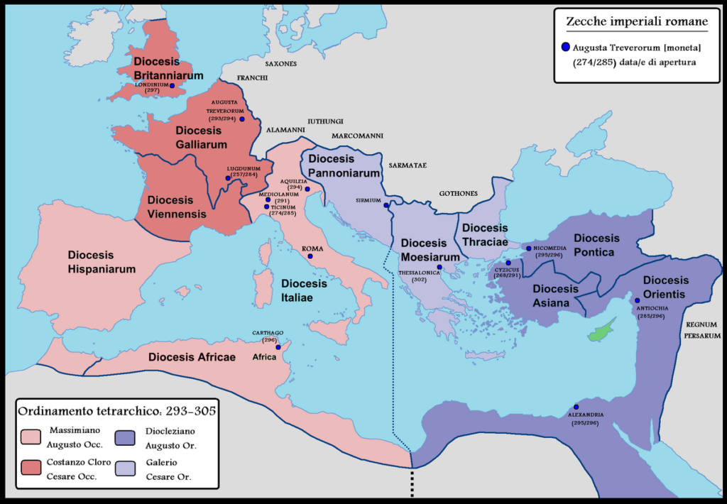 Warum teilte Diokletian das Reich in zwei Teile?