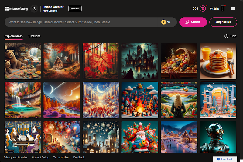 Screenshot from image creator by bing and microsoft