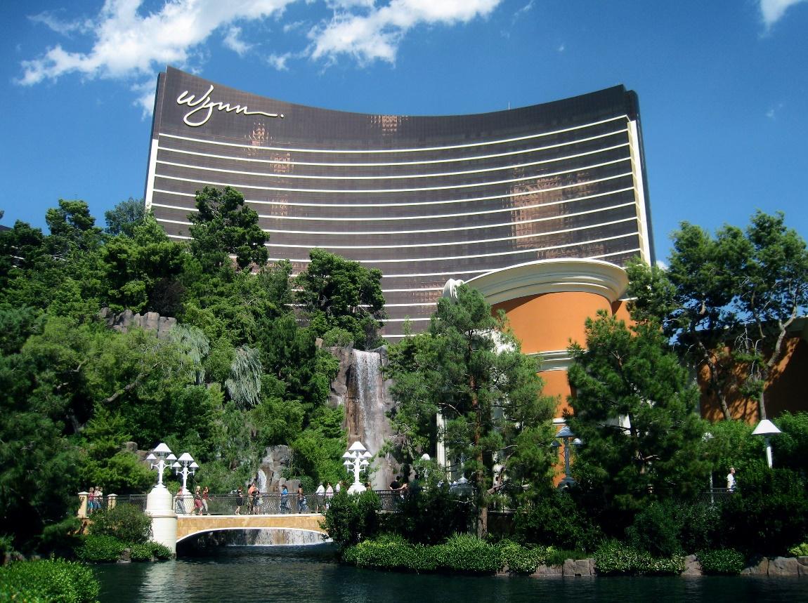 A large building with Wynn Las Vegas in the background

Description automatically generated