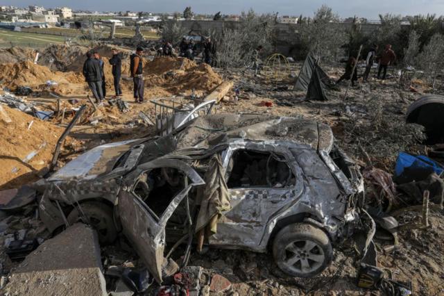 Lugar destruido en Rafah
