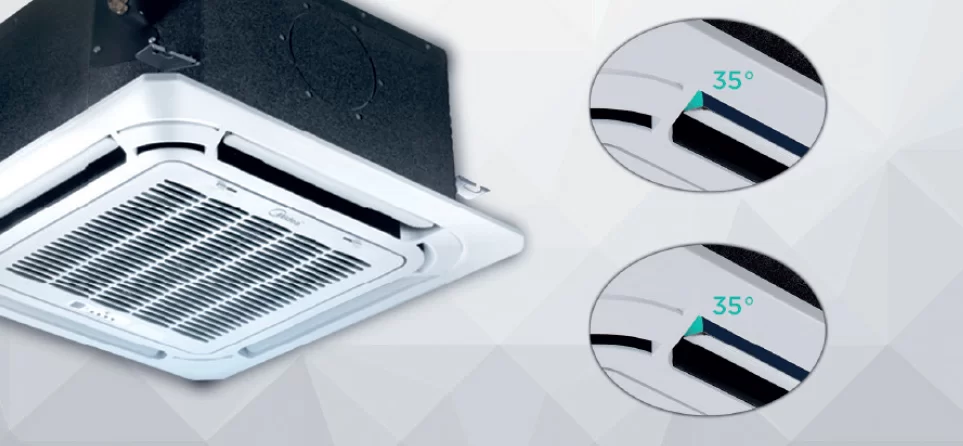 Remembering the position of the louvers cassette Air Conditioner Midea Compact