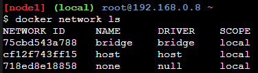 docker network ls