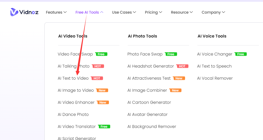 Steps to Make AI Porn Video with Vidnoz AI