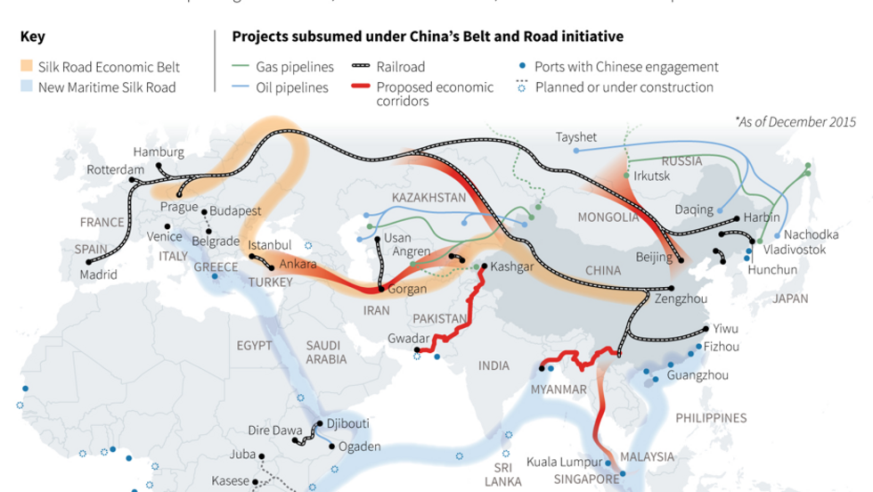 Ảnh minh họa: Dự án Con đường Tơ lụa mới của Trung Quốc bị chỉ trích là công cụ thao túng của Bắc Kinh. 