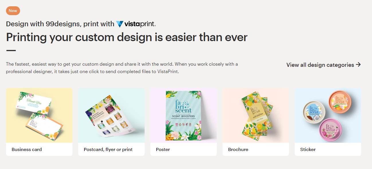 Printing your custom design is easier than ever with 99designs