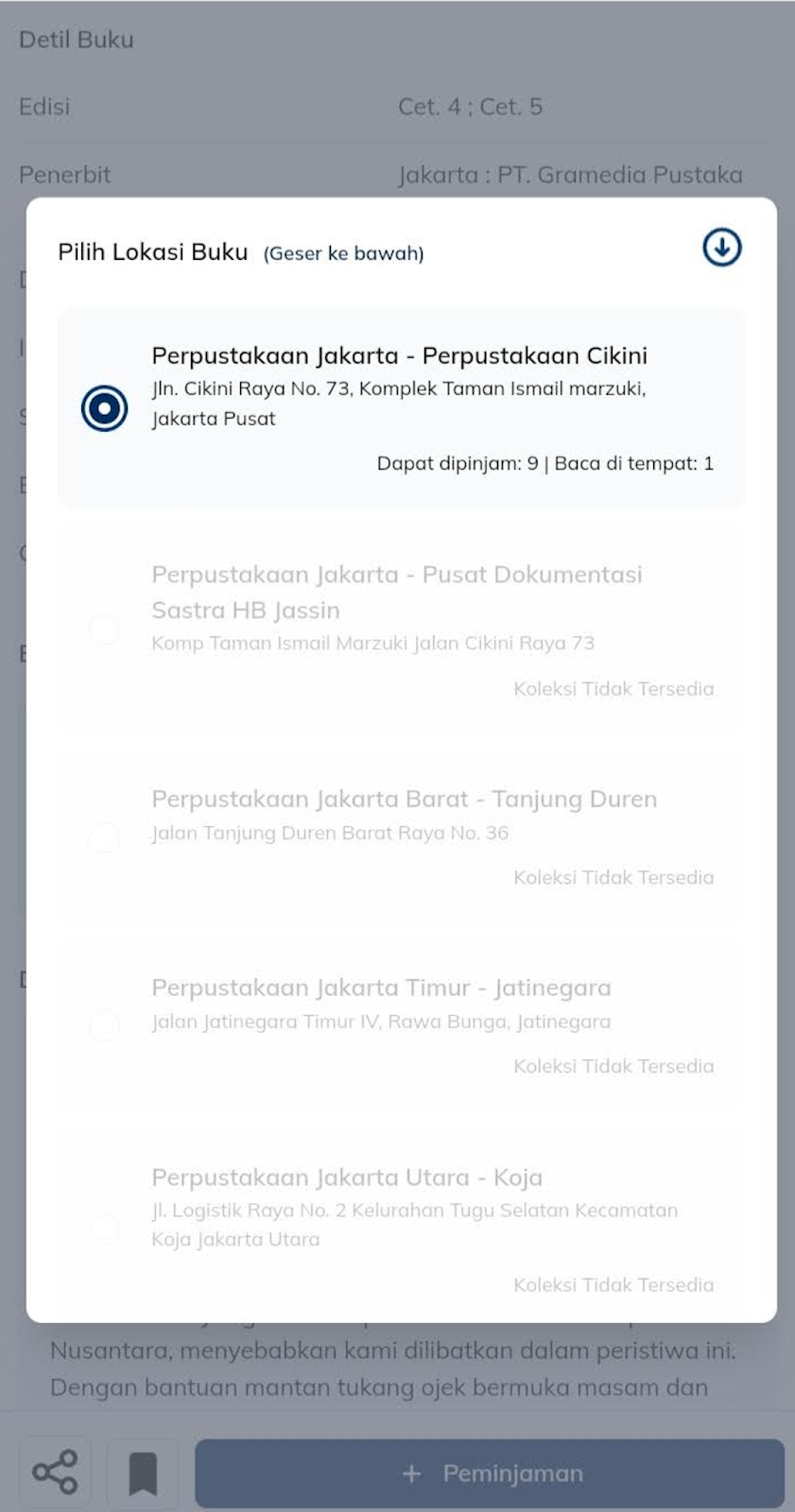 List of libraries in Jakarta