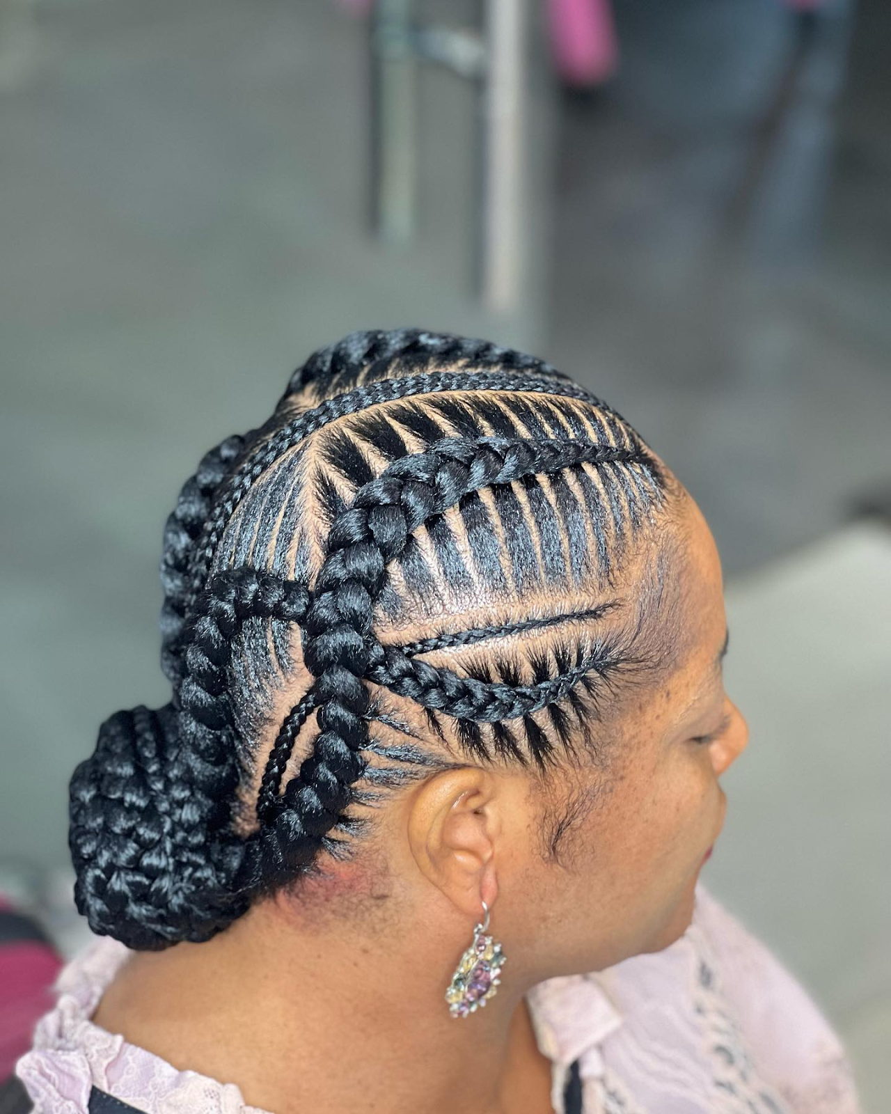 Gorgeous Cornrows into a Braided Bun