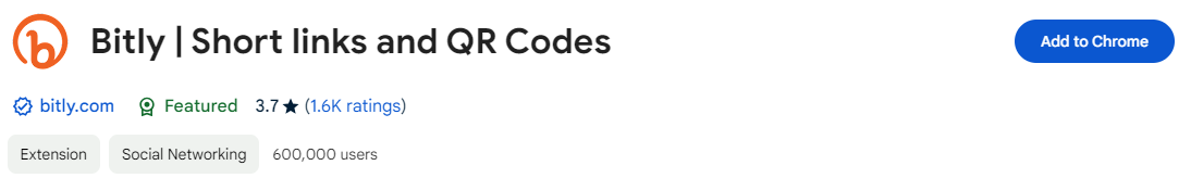Bitly chrome extension to short the URL
